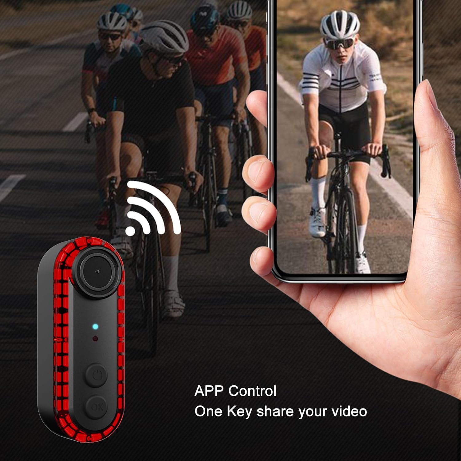 Yoidesu Rear View Camera, DV Camera Taillight, 1080P 150° | Rechargeable | 3500mAh Battery Up to 6 Hour Runtime | IPX6 Water | Safety Rear Light