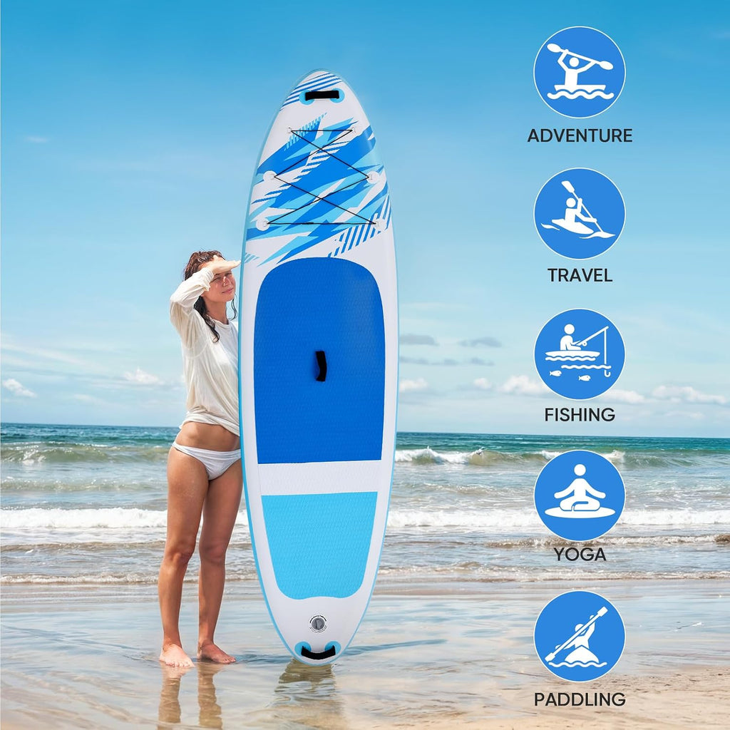 DUMOS Inflatable Stand Up Paddle Board, 10.5'×33'' Paddle Boards with Non-Slip Deck, Durable Advanced Material and Complete SUP Accessories for All Skill Levels