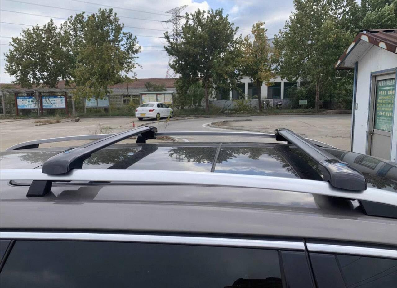 2PCS Crossbar Fits for Hyundai Venue 2022 2023 2024 2025 SEL Limited with Raised Roof Rails Black Cross bar Aluminum Cargo Carrier