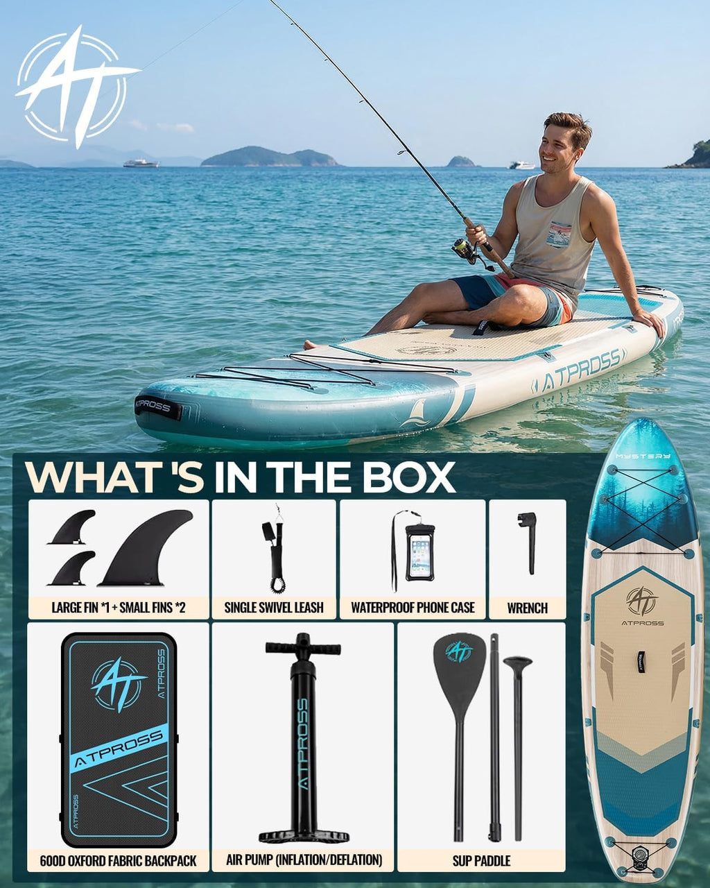 11'6'x35' Inflatable Paddle Board, 450lbs Extra Wide Stand Up Paddleboard for Adults with Premium SUP Accessories Kit & Backpack, Blow Up Kayak Non-Slip Stable Deck Boat for Yoga Fishing Surf