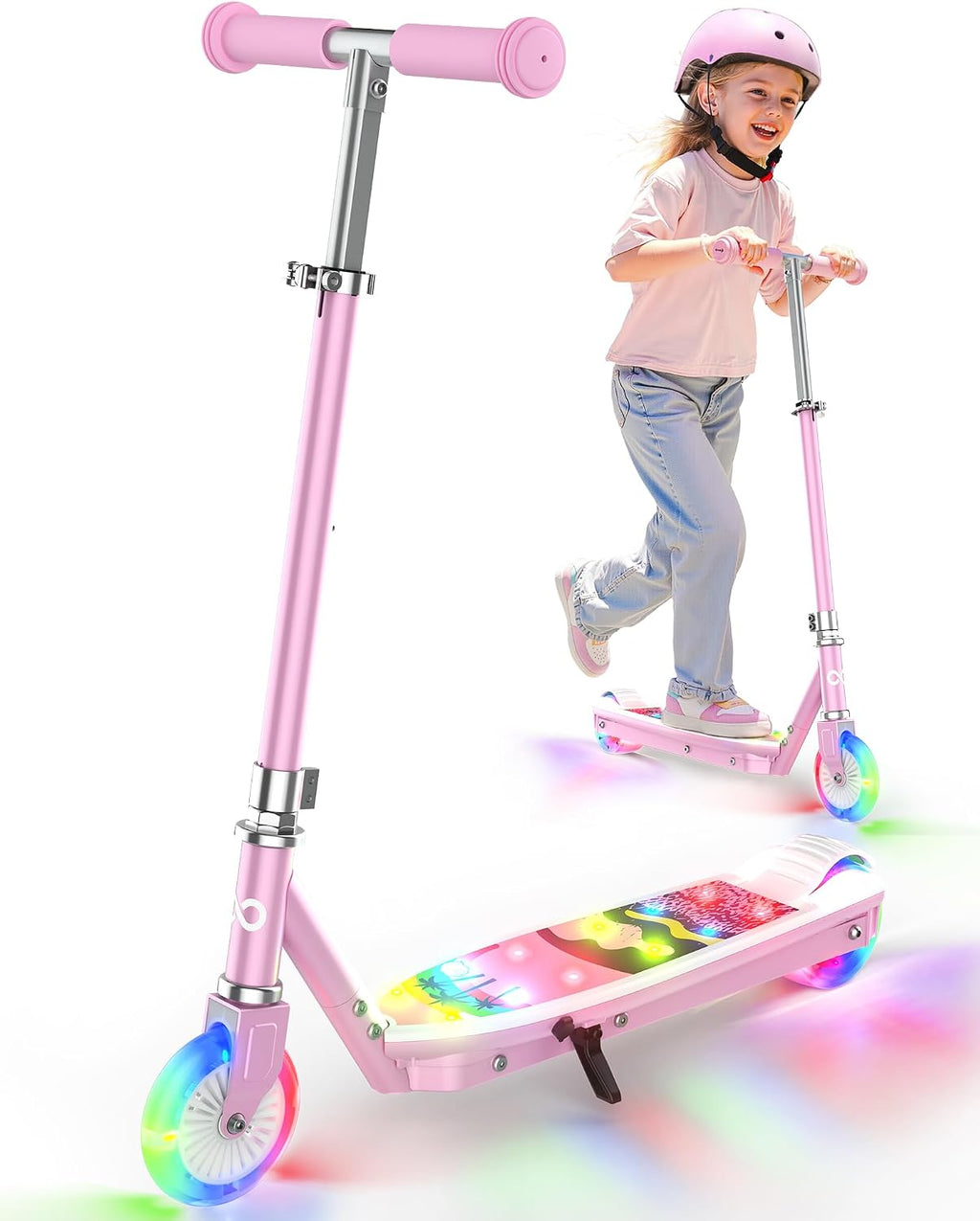 Gyroor KS2 Kids Electric Scooter – 5 MPH Safe Speed, Foot Sensor Start, LED Lights, Adjustable Handlebar, 2 Hr Fast Charge, UL2272 Certified, Ages 6–12, 121 lb Max Load