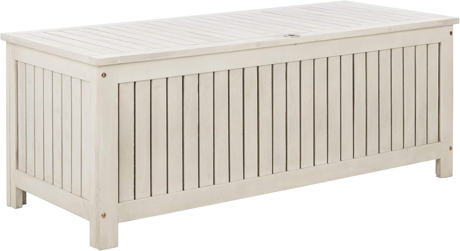 SAFAVIEH Outdoor - Abri Cushion Storage Box - White Washed Solid Wood - Coastal Resort Storage Bench Design - Ideal for Patio, Deck, Porch, Backyard, 18' W x 47' D x 19' H (PAT7037C)