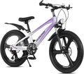 20 Inch Mountain Bike Bicycle for Kids Ages 7-12 with Dual Disc Brakes, 7 Speeds, Shock Absorber, LED Lights,for Boys & Girls