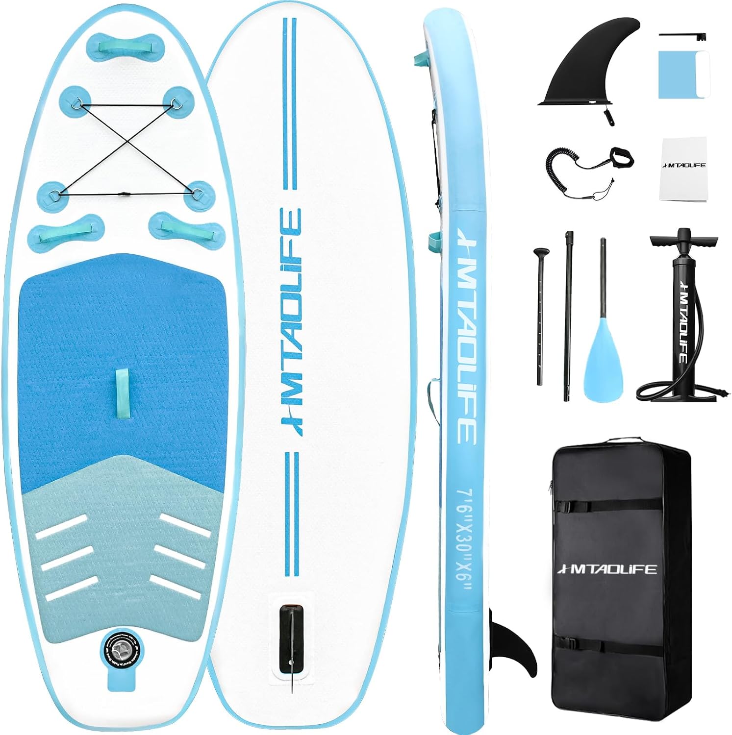 Kids Inflatable Stand Up Paddle Board, Kids Paddle Board with SUP Accessories, Anti-Slip EVA Deck, 7'6''Child SUP for Kids & Youth