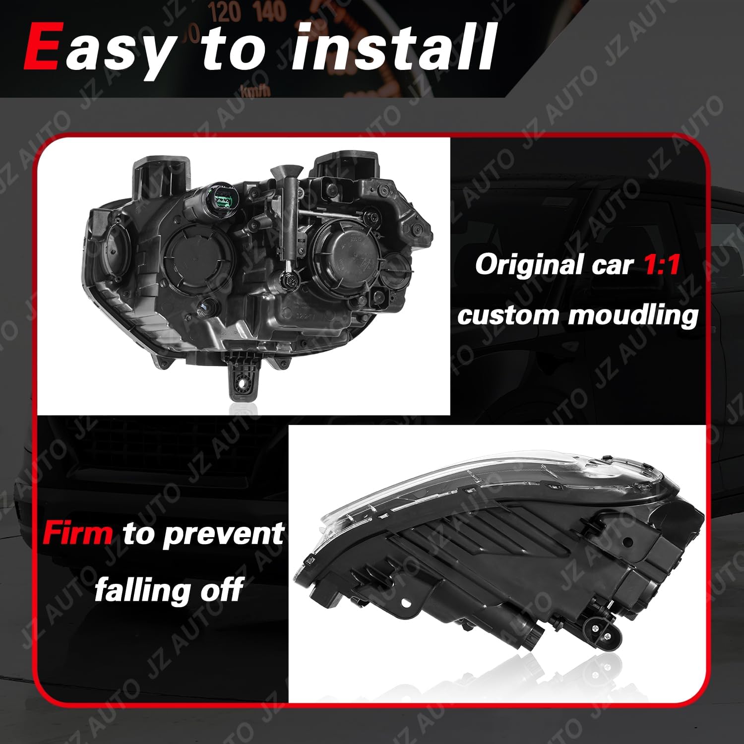 Halogen Headlight Assembly, without LED DRL, with Bulbs, Compatible with 2020-2025 Hyundai Venue SE (Not for SEL, Limited), 92101-K2070, Driver Side