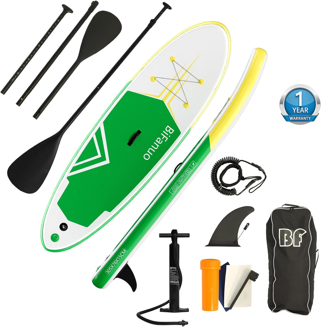 Bifanuo Inflatable Stand Up Paddle Board with SUP Accessories and Backpack
