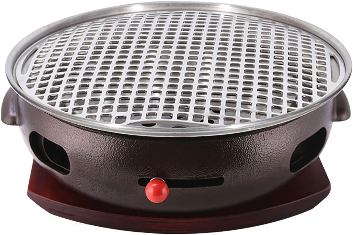 BBQ Barbeque Barbecue Grill, BBQ, Large Cast Iron Barbecue Meat Stove, Korean Household Charcoal Grill, Maifan Stone Baking Pan, Indoor Outdoor (Color : A)