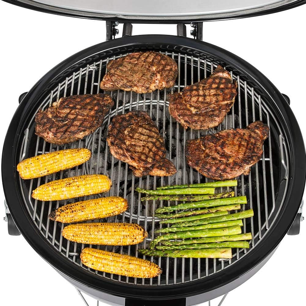 Weber Summit® Kamado S6 Charcoal Grilling Center, Black – Dual‑Walled Insulated Steel Kamado with 24' Cooking Area, Porcelain‑Enameled Kettle & One‑Touch Cleaning System