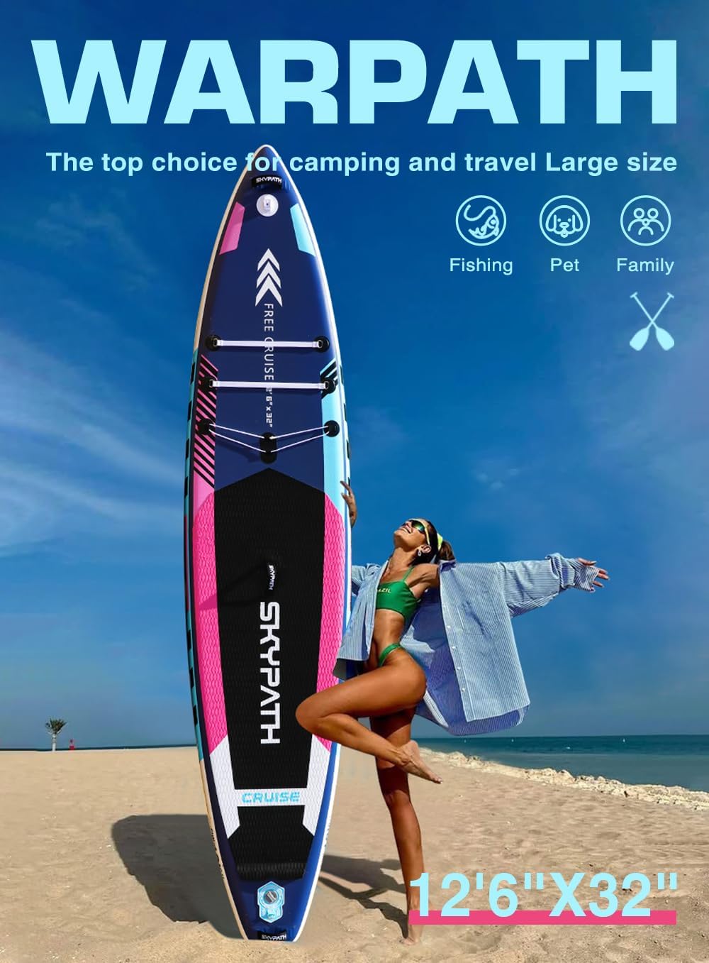 Inflatable Stand Up Paddle Board,10'6''*32''/11'*34'' Ultra-Light SUP Board,Blow Up Paddle Board, Wide Stable Family Board for Youth & Adults of All Skill Levels with Full Set of SUP Board Accessories