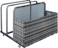 Outdoor Storage, Double Layer Poolside Float Storage, Patio Poolside Float Storage Basket, Storage Box, PE Rattan Outdoor Pool Caddy with Rolling Wheels for Floaties,Beach-Sturdy,Grey