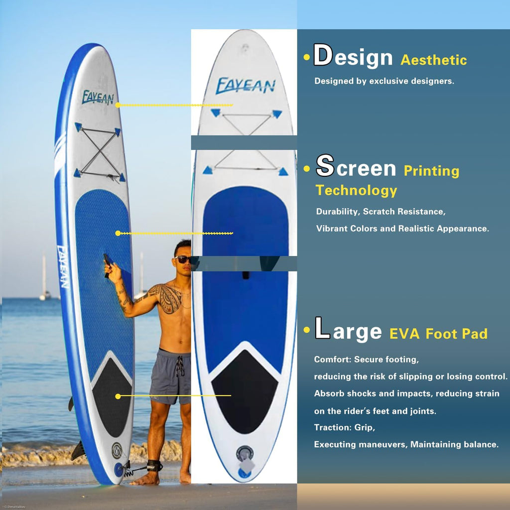 Inflatable Paddle Board,Extra Wide 10.6'/11' Stand Up Paddle Board with Sup Accessories,400lbs Capacity for Family with Safety Leash, All Skill Levels Sup for Yoga,Fishing,Surfing