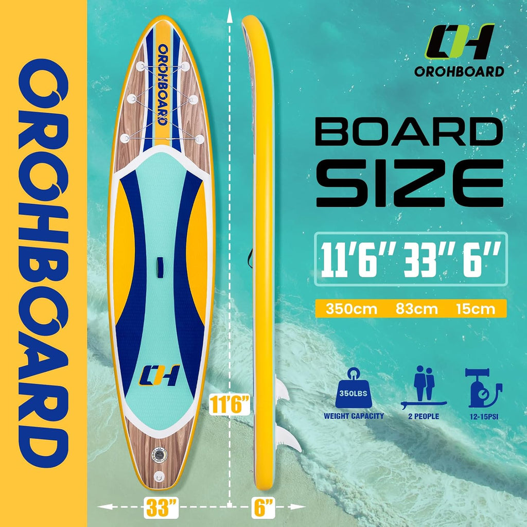 Inflatable Paddle Board 11'6/10'6 Paddle Board - All-Around SUP Board for Adults & Beginners, Stand Up Paddle Board with Complete Accessory Kit for Lake, River, Ocean