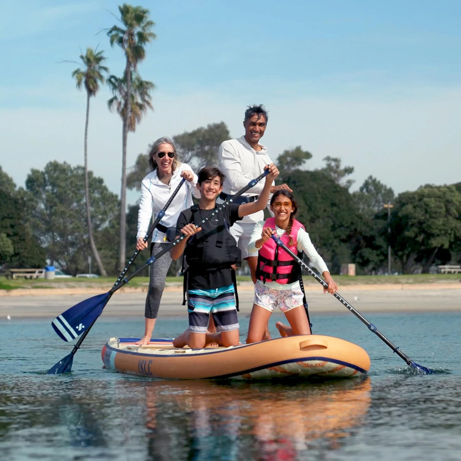 ISLE Megalodon Inflatable Stand Up Paddle Board & iSUP Bundle Accessory Pack - Up to 1,050 lbs Capacity — Durable, Lightweight, Stable — 12' L x 45' W x 8' OR 15' L x 56' W x 8'