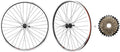 CyclingDeal MTB Bicycle Double Wall Rims 26' Wheelset - Front & Rear Mountain Bike Wheels - Compatible with Shimano MF-TZ500 Freewheel