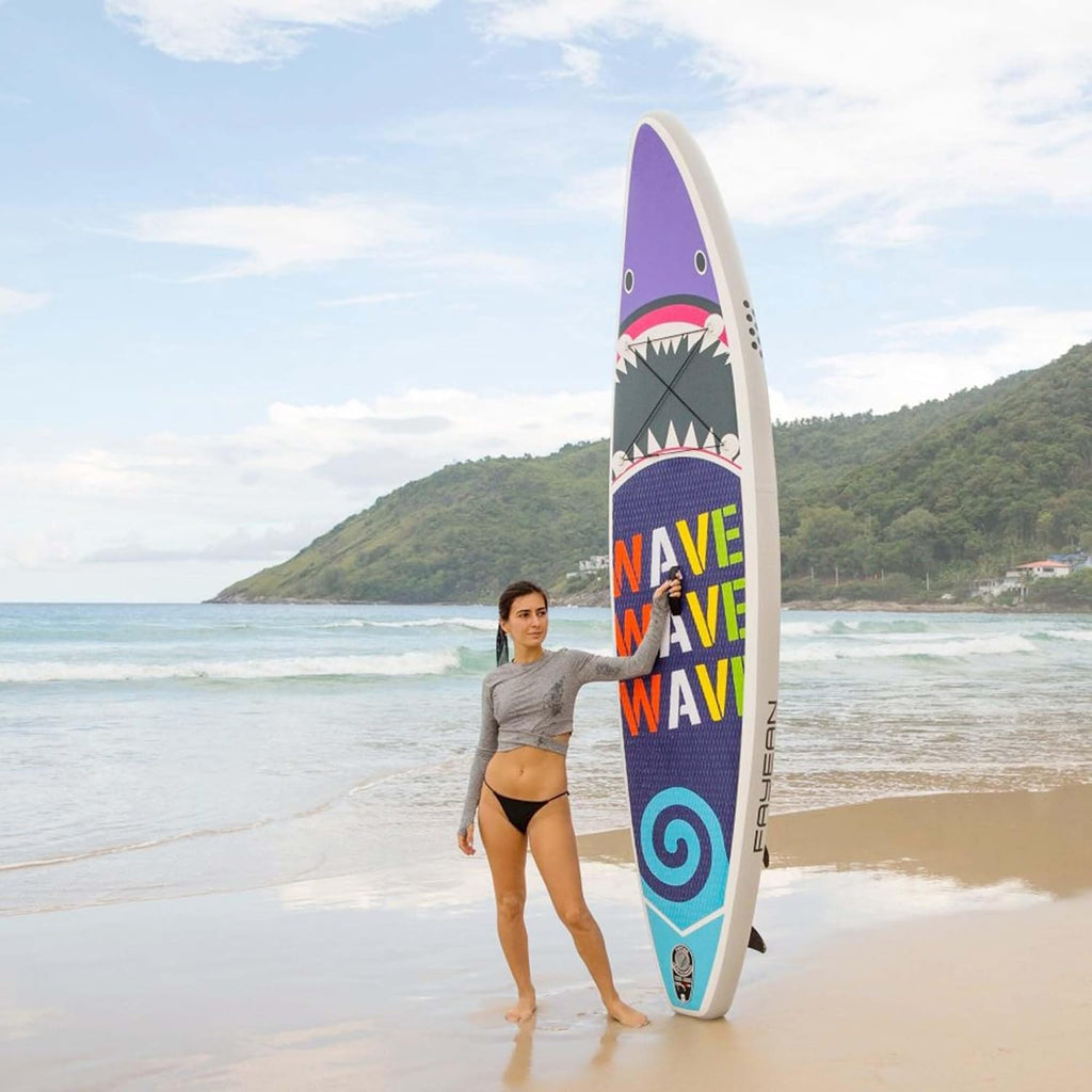 Inflatable Paddle Board,Extra Wide 10.6'/11' Stand Up Paddle Board with Sup Accessories,400lbs Capacity for Family with Safety Leash, All Skill Levels Sup for Yoga,Fishing,Surfing