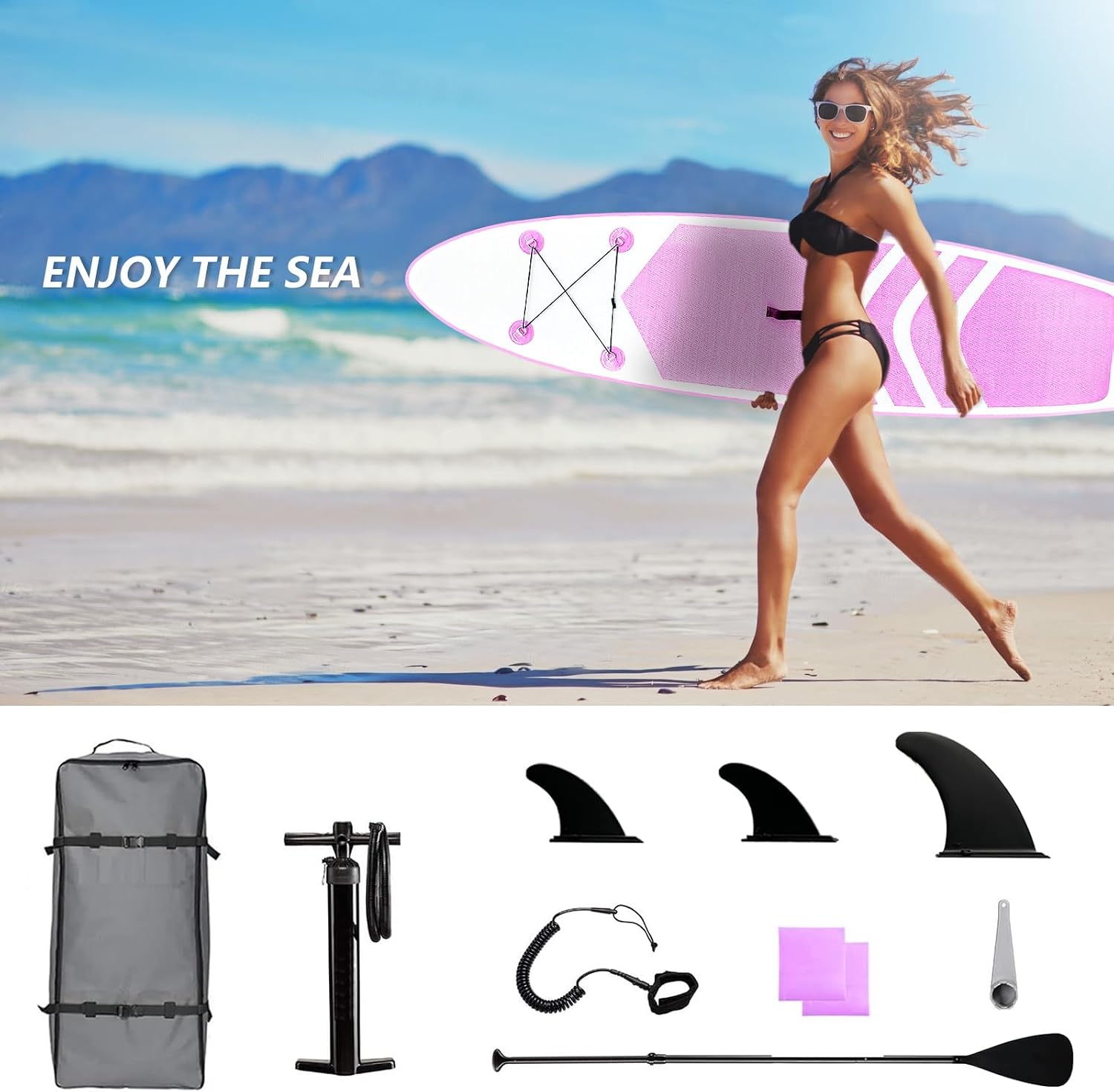 Inflatable Stand Up Paddle Board, 10' SUP with Premium Accessories, Yoga Board for Youth & Adult