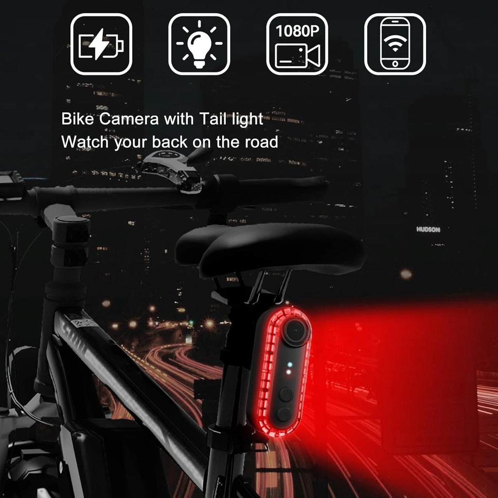 Yoidesu Rear View Camera, DV Camera Taillight, 1080P 150° | Rechargeable | 3500mAh Battery Up to 6 Hour Runtime | IPX6 Water | Safety Rear Light