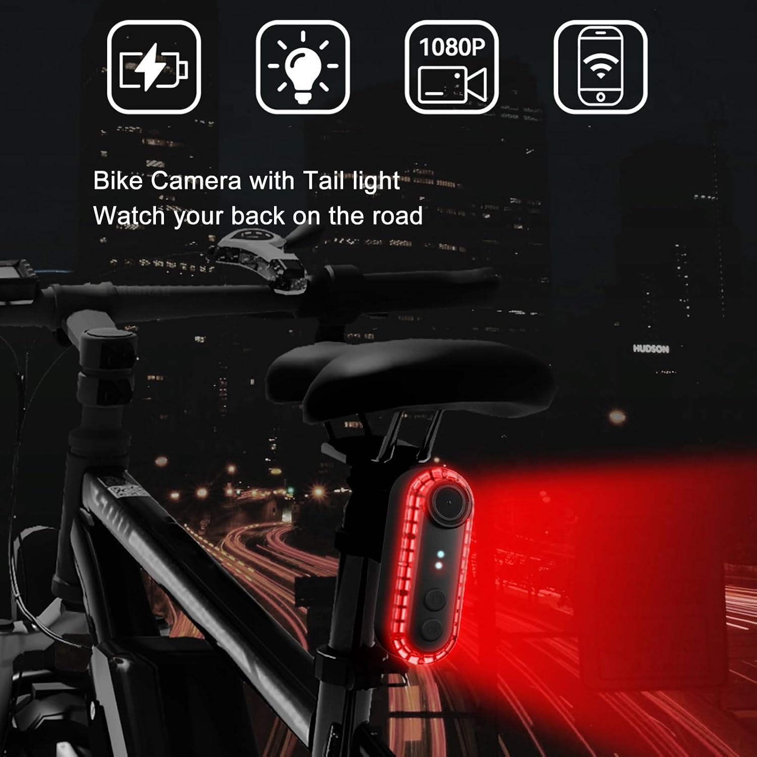 Yoidesu Rear View Camera, DV Camera Taillight, 1080P 150° | Rechargeable | 3500mAh Battery Up to 6 Hour Runtime | IPX6 Water | Safety Rear Light