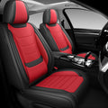 DHAEY Car Seat Covers for Volkswagen Atlas 2018-2025, Family Seat Covers, Nappa Leather, Wear-Resistant, Anti-Slip, Waterproof, 5PCS Full Set, Black Red
