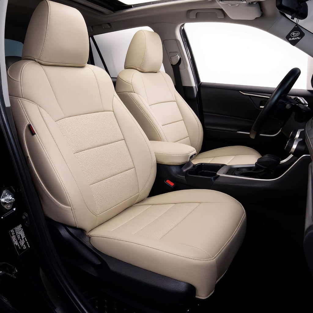 coverdream Tucson Car Seat Covers Custom Fit for 2022-2025 2026 Hyundai Tucson SEL,XRT,SE,N Line,Limited(Not fit Hybird/PHEV) SUV,Waterproof Faxu Leather Seat Protector(Full Set,Beige)