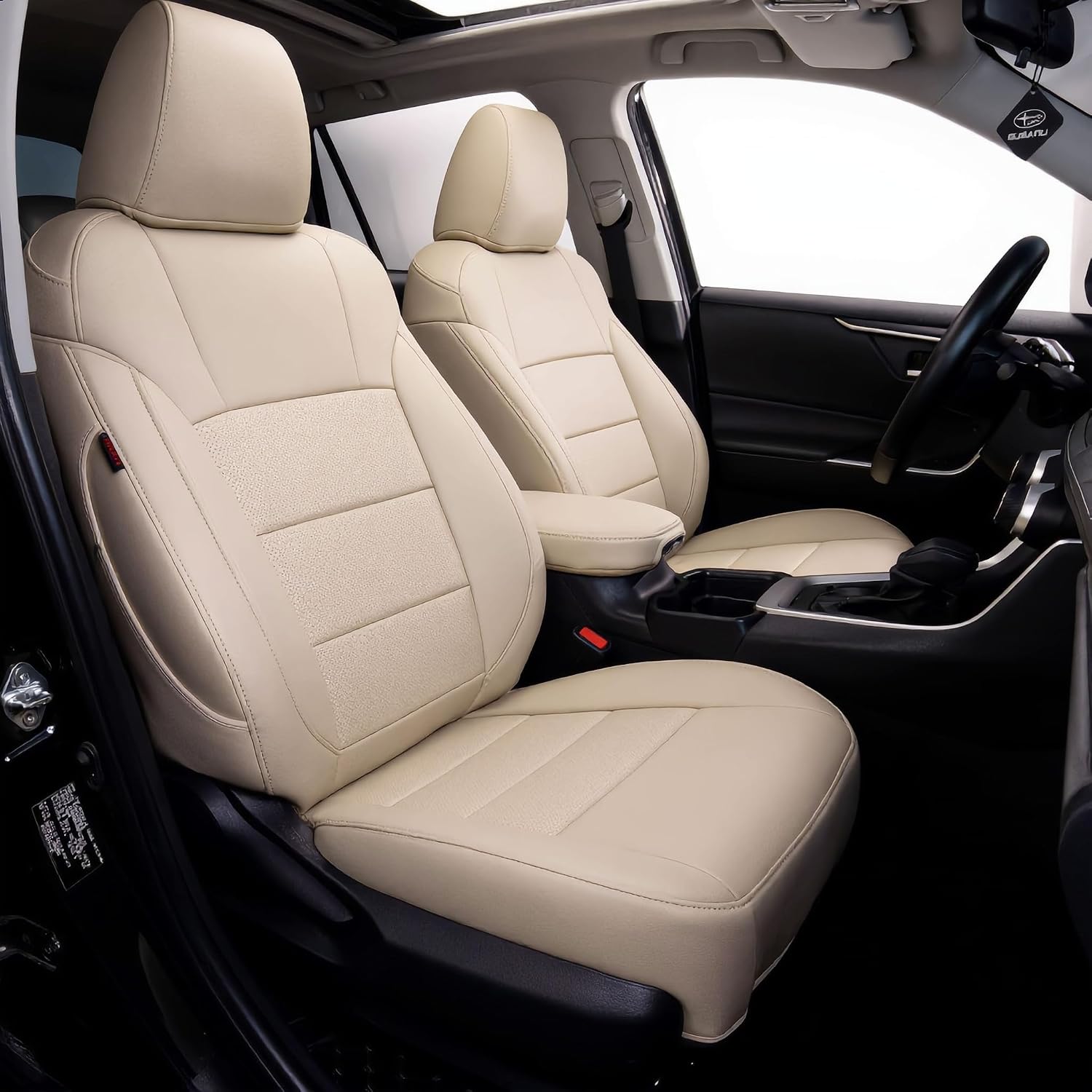 coverdream Tucson Car Seat Covers Custom Fit for 2022-2025 2026 Hyundai Tucson SEL,XRT,SE,N Line,Limited(Not fit Hybird/PHEV) SUV,Waterproof Faxu Leather Seat Protector(Full Set,Beige)