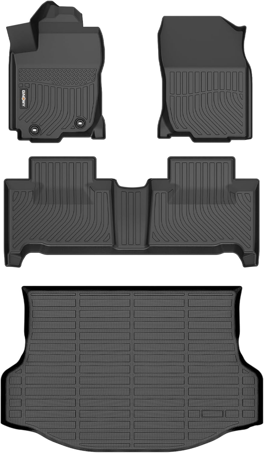 GINNOWY- Floor Mats & Cargo Liner Set for 2013-2018 Toyota RAV4 Hybrid, All Weather Car Mats Custom Fit for Toyota RAV4 Hybrid Accessories