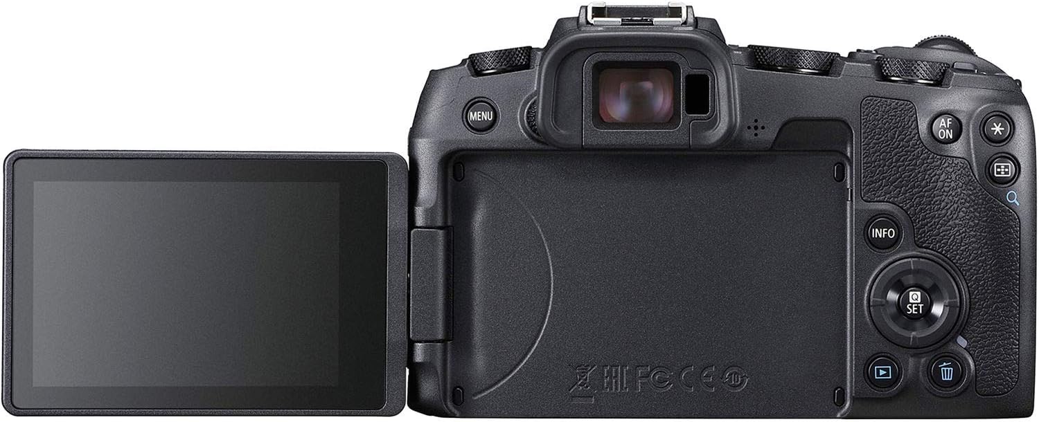 Canon EOS RP Full Frame Mirrorless Vlogging Portable Digital Camera with 26.2MP, CMOS Sensor, Wi-Fi, Bluetooth, 4K Video Recording and 3.0' Vari-Angle Touch LCD Screen, Body, Black