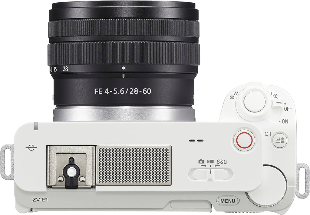 Sony Alpha ZV-E1 Full-Frame Interchangeable Lens Mirrorless Vlog Camera with 28-60mm Lens - White Body