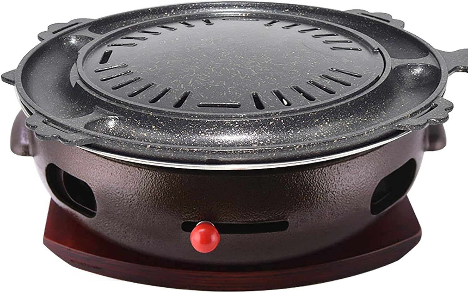 BBQ Barbeque Barbecue Grill, BBQ, Large Cast Iron Barbecue Meat Stove, Korean Household Charcoal Grill, Maifan Stone Baking Pan, Indoor Outdoor (Color : A)