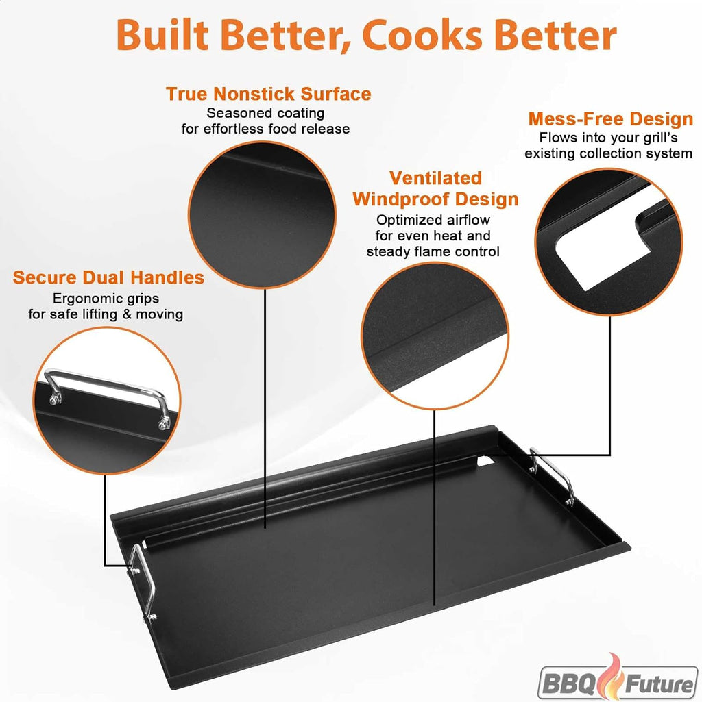 Full Size Griddle Insert for Weber Summit 600 Series E/S 650 640 660 670 Gas Grills With Smoker Box, Heavy Duty Flat Top with Spatula Set for Weber Grill Replacement Parts 67552