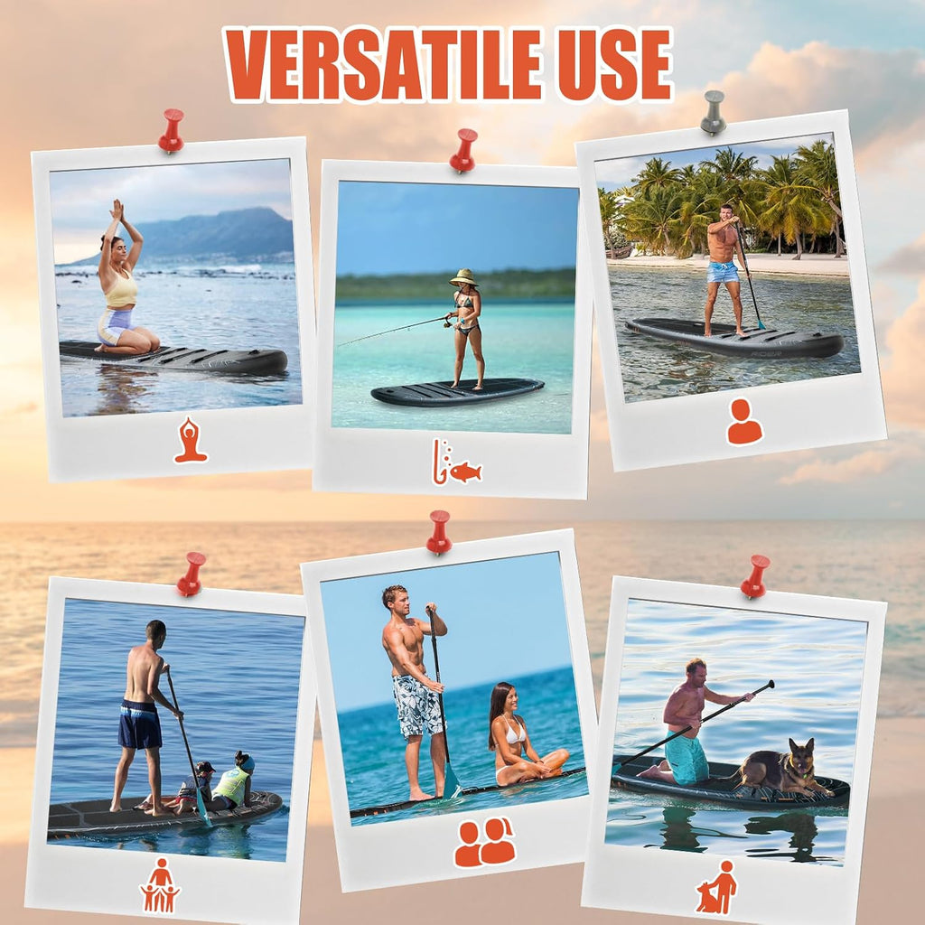 Inflatable Paddle Board, Stand Up Paddleboard with SUP Camera Seat, Wide Stance, Blow Up Paddle Board, ISUP Backpack, Pump, 3 Fins, 17.4lbs Ultra-Light Paddle Boards for Adults & Youth