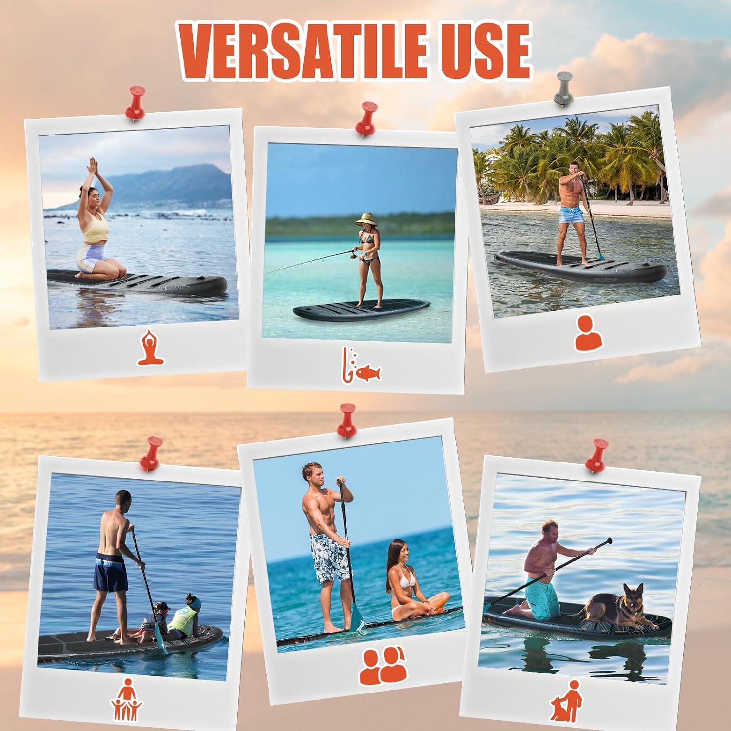 Inflatable Paddle Board, Stand Up Paddleboard with SUP Camera Seat, Wide Stance, Blow Up Paddle Board, ISUP Backpack, Pump, 3 Fins, 17.4lbs Ultra-Light Paddle Boards for Adults & Youth