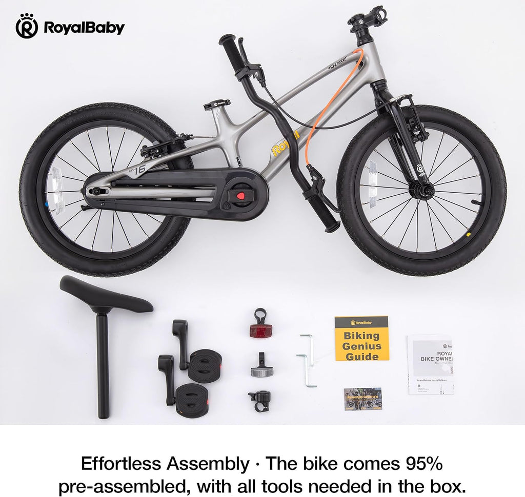 RoyalBaby EZ Kids Bike 12 14 16 18 20 Inch Balance Pedal 2-in-1 Training Bicycle Boys Girls Ages 3 to 12 Years Easy Learn for Beginners