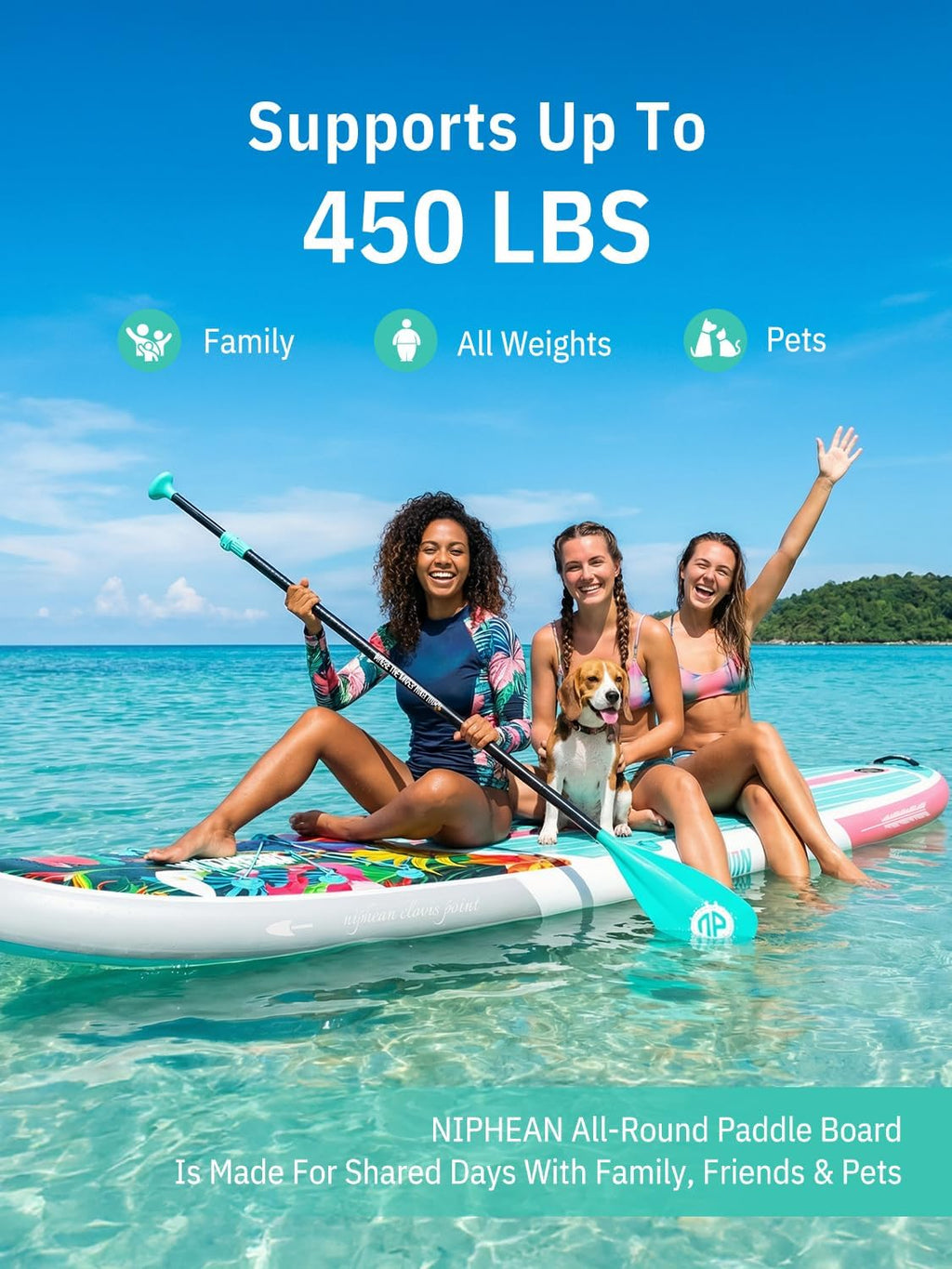 Niphean Inflatable Stand Up Paddle Board with SUP Accessories, Anti-Slip EVA Deck, 10'6'' Inflatable Paddle Boards for Adults & Youth of All Skill Levels