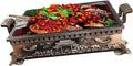 BBQ Barbeque Barbecue Grill,Korean Smoke-Free Alcohol Charcoal Grill,BBQ,Antique Copper Fish Grill,Maifan Stone Non-Stick Coating (Color : B)