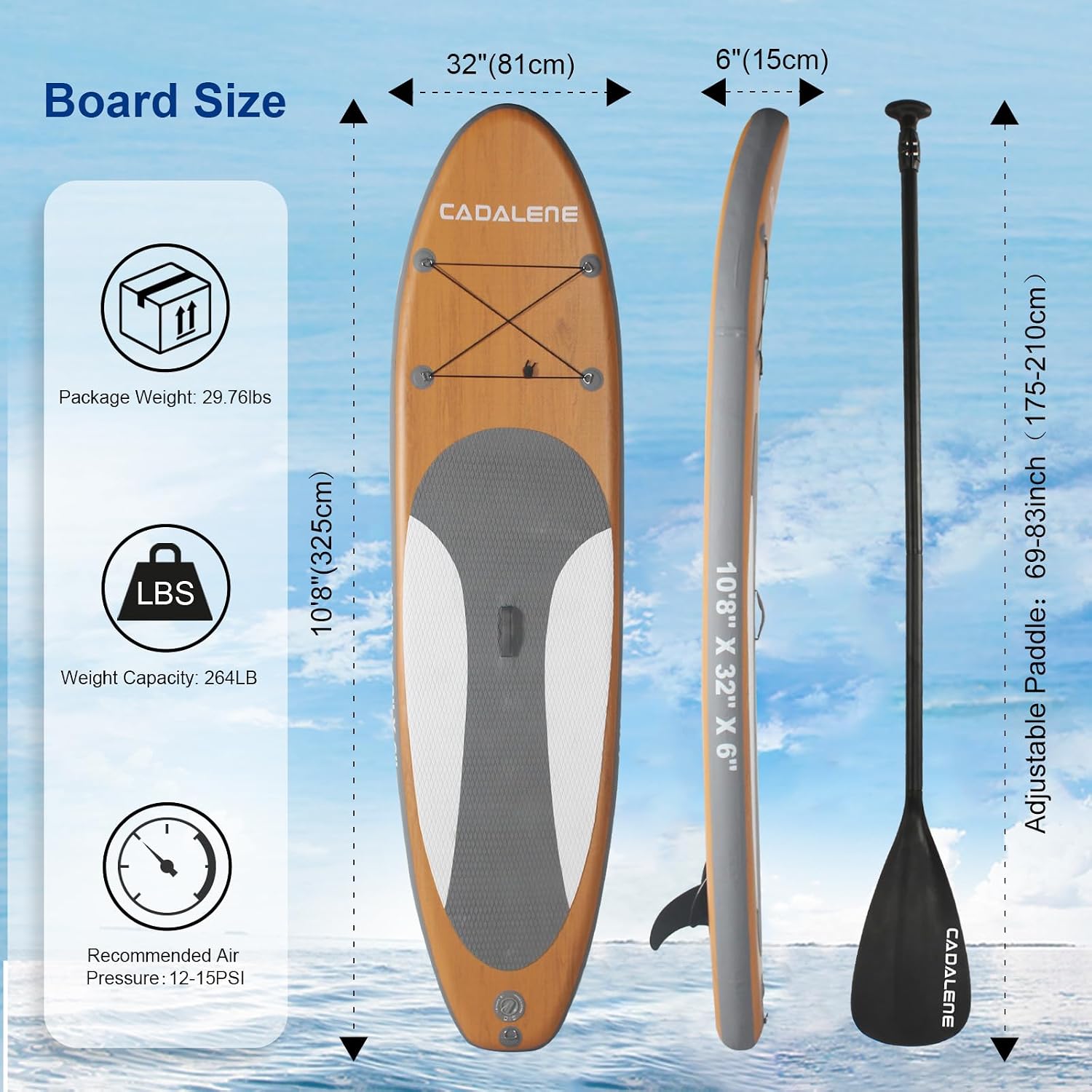 Inflatable Stand Up Paddle Board with SUP Accessories, Anti-Slip EVA Deck, Family-Friendly SUP Boards for Adults & Youth of All Skill Levels, Versatile Yoga Paddle Board