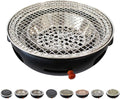 BBQ Barbeque Barbecue Grill,BBQ,Round Flat Mesh,Korean Smoke-Free Household Charcoal Grill,Indoor and Outdoor Barbecue Grill,34.5cm (Color : A)