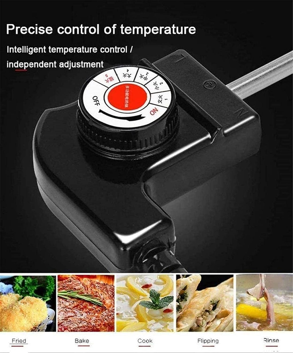 Electric BBQ Grill Indoor Portable Electric Grill, Electric Barbecue Grill Indoor Hot Pot Chafing Dish, Large Capacity Household Multifunctional Non-Stick Pan Electric Cooker for 2200W for Hom