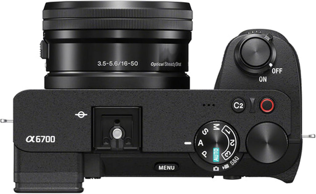 Sony a6700 Mirrorless Camera with 16-50mm Lens + 64GB Memory,Wireless Lavalier Microphones, 126 LED Light, Filters,Case, Tripod, and More (34pc Bundle)