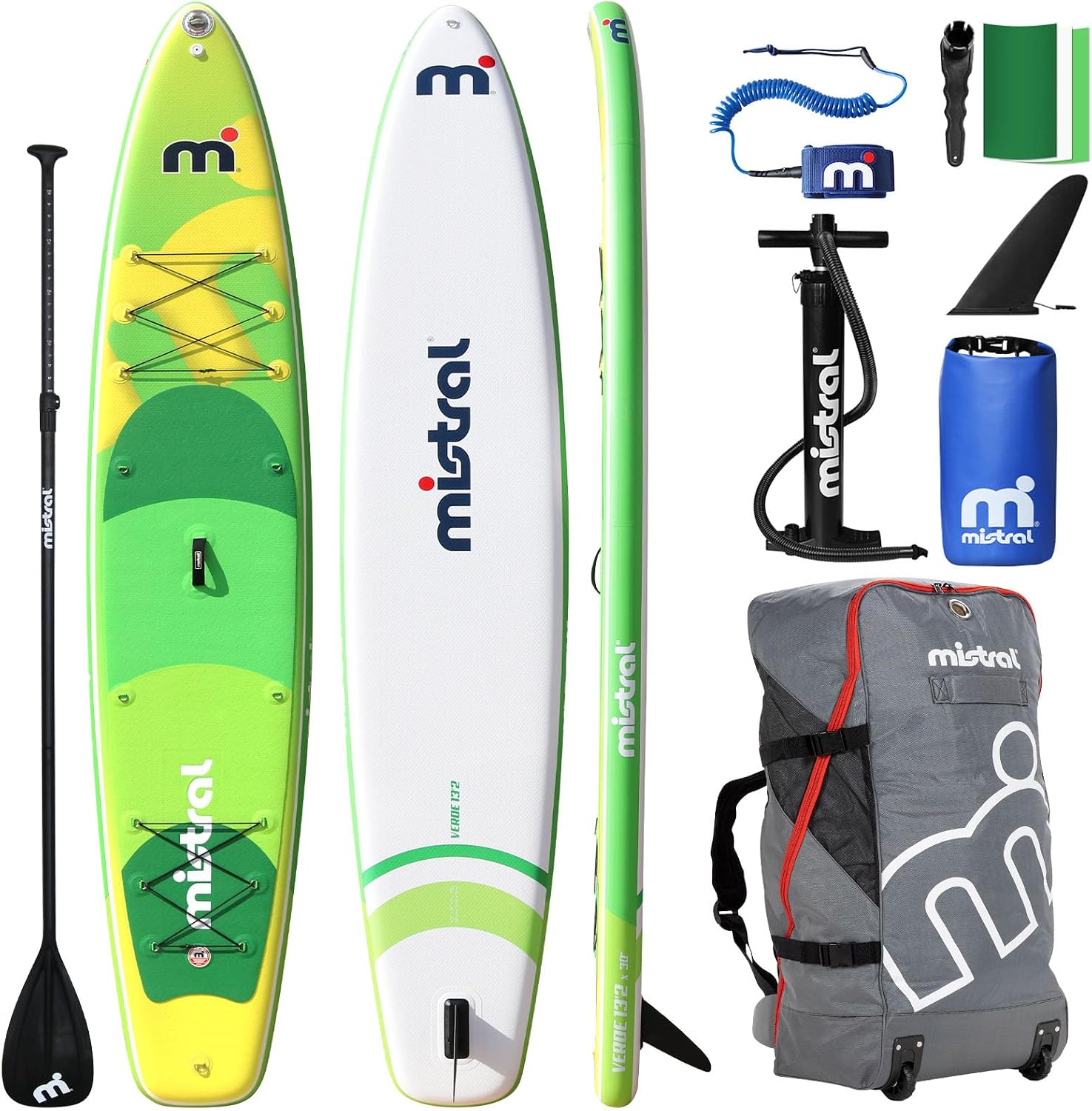 Mistral Stand Up Inflatable Paddle Board Racing & Touring Board 13'2'/ 14' Race Board, Backpack with Wheels, Durable ISUP for Youth & Adult, w/Premium SUP Accessories