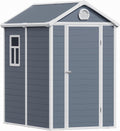 6x4.5 Resin Outdoor Storage Shed with Enhanced Roof Runoff & Floor, Secure Hidden Screws Design, Durable Build for Deck, Pool Supplies, and Versatile Storage, Dark Grey