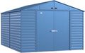 Arrow Shed Select 10' x 14' Outdoor Lockable Steel Storage Shed Building, Blue Grey