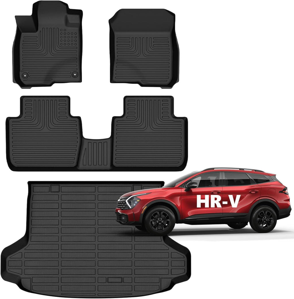 for Honda HR-V Floor Mats 2023 2024 2025 2026 (Include Hybrid) Sport/LX/EX-L, All Weather Car Mats Cargo Liner for Honda HRV Accessories