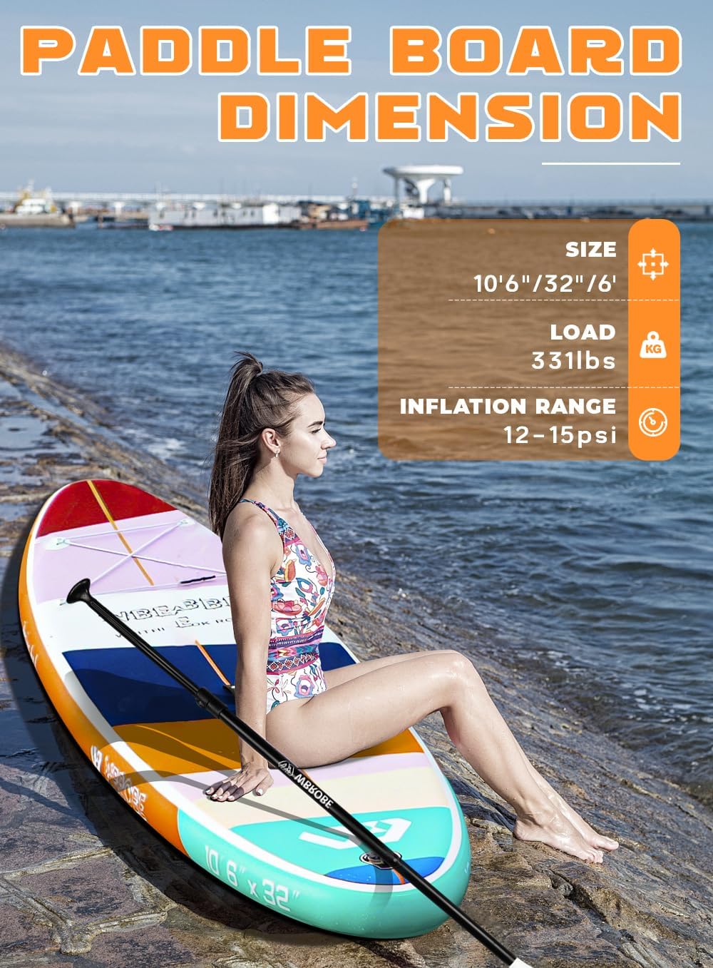 Inflatable Stand Up Paddle Board,10'6''*32''/11'*34'' Ultra-Light SUP Board,Blow Up Paddle Board, Wide Stable Family Board for Youth & Adults of All Skill Levels with Full Set of SUP Board Accessories