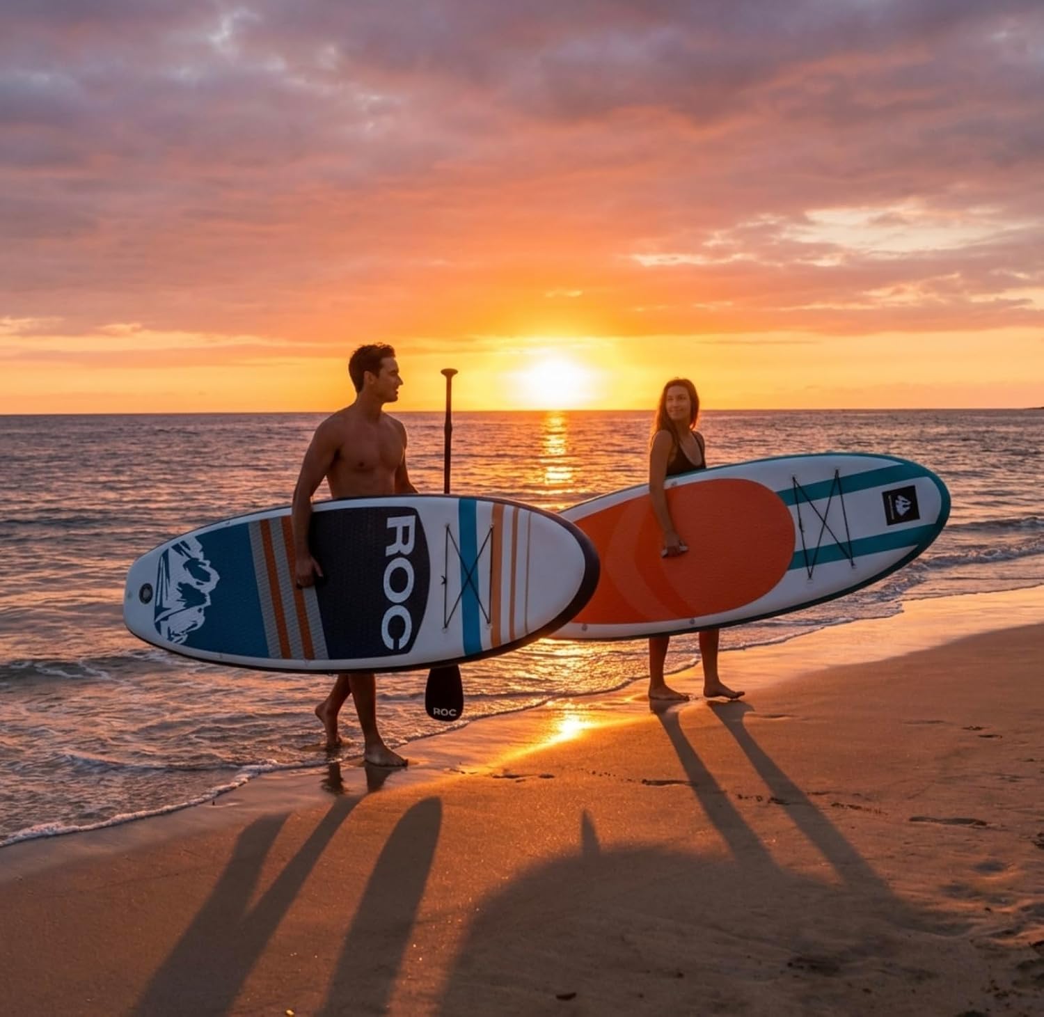 Roc Inflatable Stand Up Paddle Board with Premium SUP Paddle Board Accessories, Wide Stable Design, Non-Slip Comfort Deck for Youth & Adults