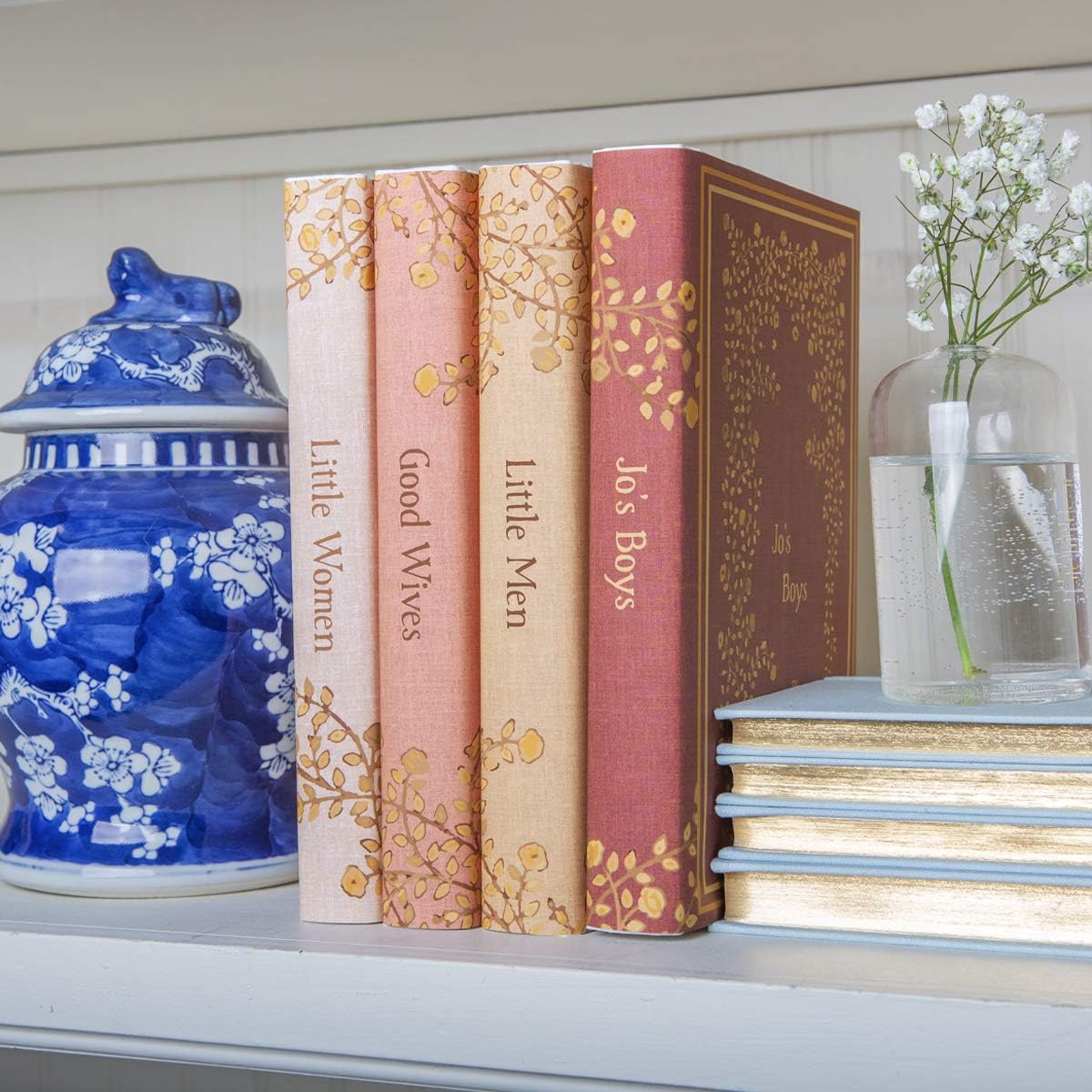 Little Women Book Set | 4-Volume Hardcover Book Set with Custom Designed Paper-Printed Book Covers | Author Louisa May Alcott