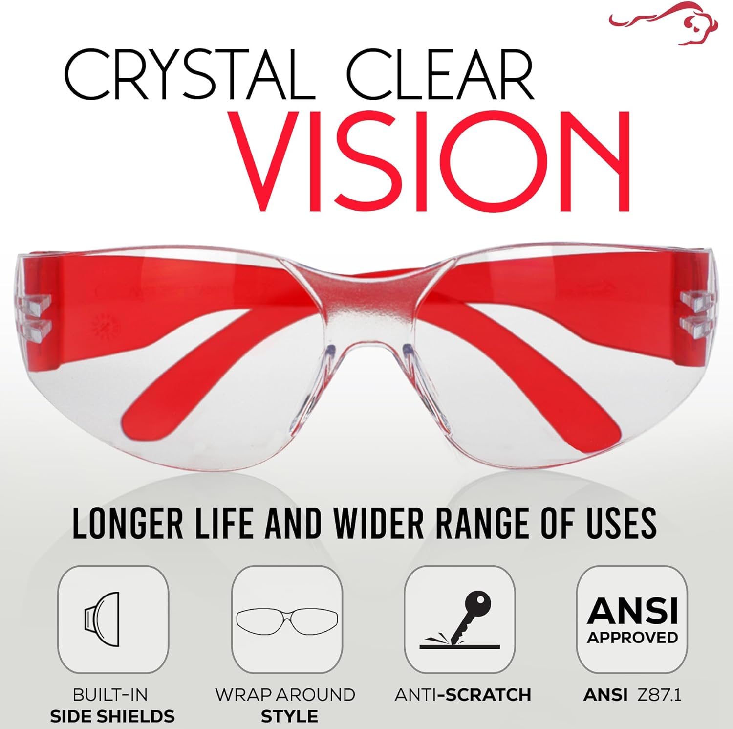 BISON LIFE Kids Safety Glasses, Bulk Kids Protective Glasses ANSI Z87.1 Safety Glasses for Kids, Science Safety Goggles Pack