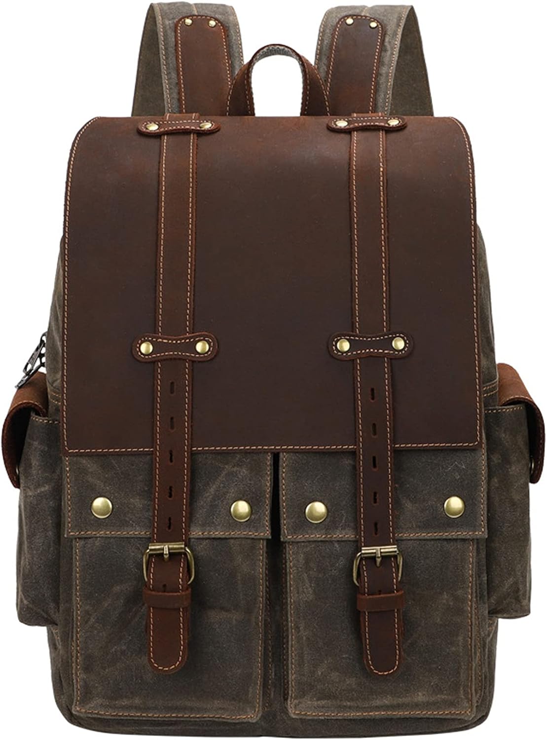 DSLR Camera Backpack Vintage Waxed Canvas Photography Shoulder Bag 15.4'' Laptop Outdoor Rucksack Hiking Travel Daypack bag