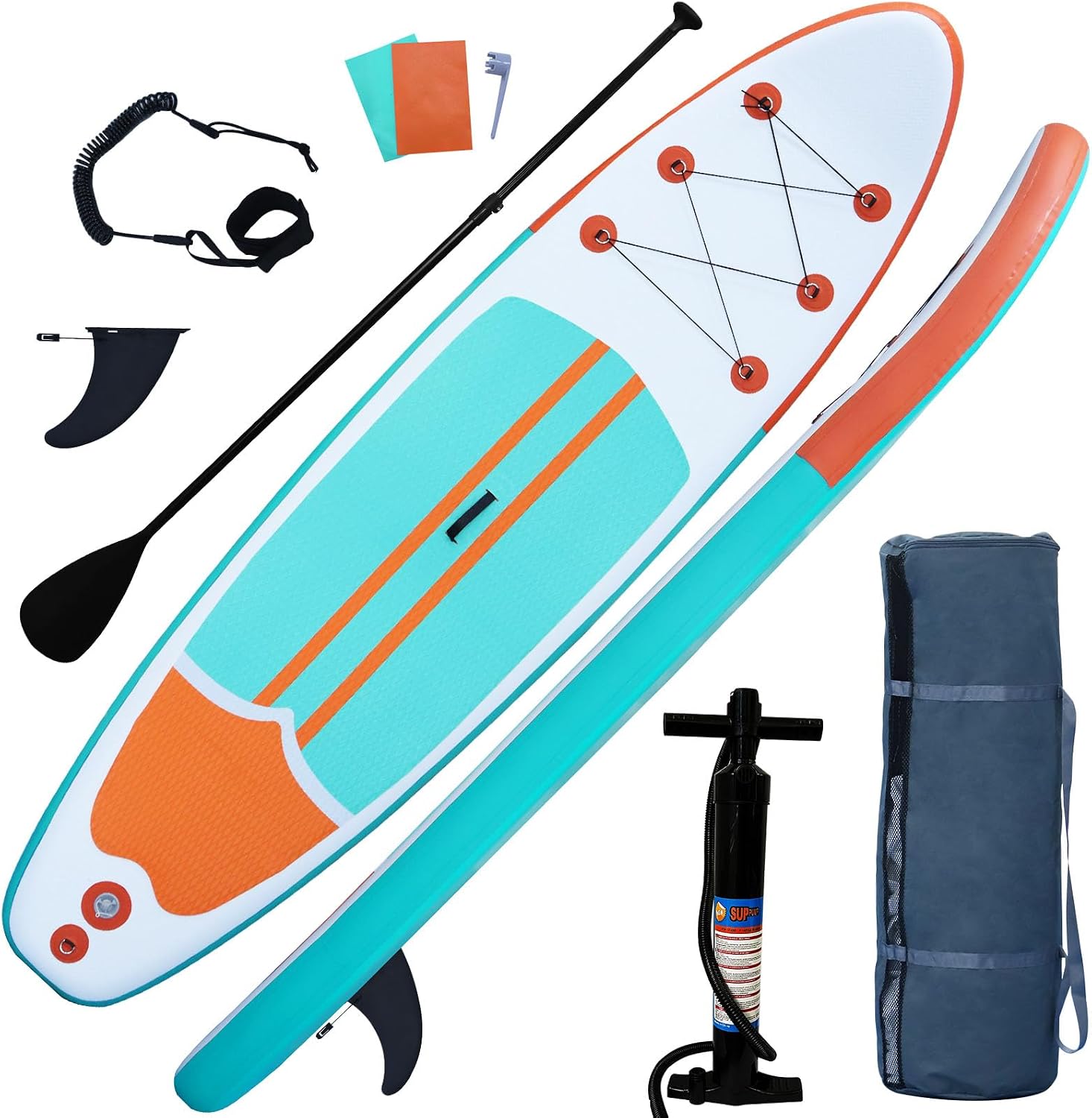 XHYCPY Inflatable Stand Up Paddle Board with SUP Accessories, Anti-Slip EVA Deck, 10'4'' Inflatable Paddle Boards for Adults and Youth of All Skill Levels