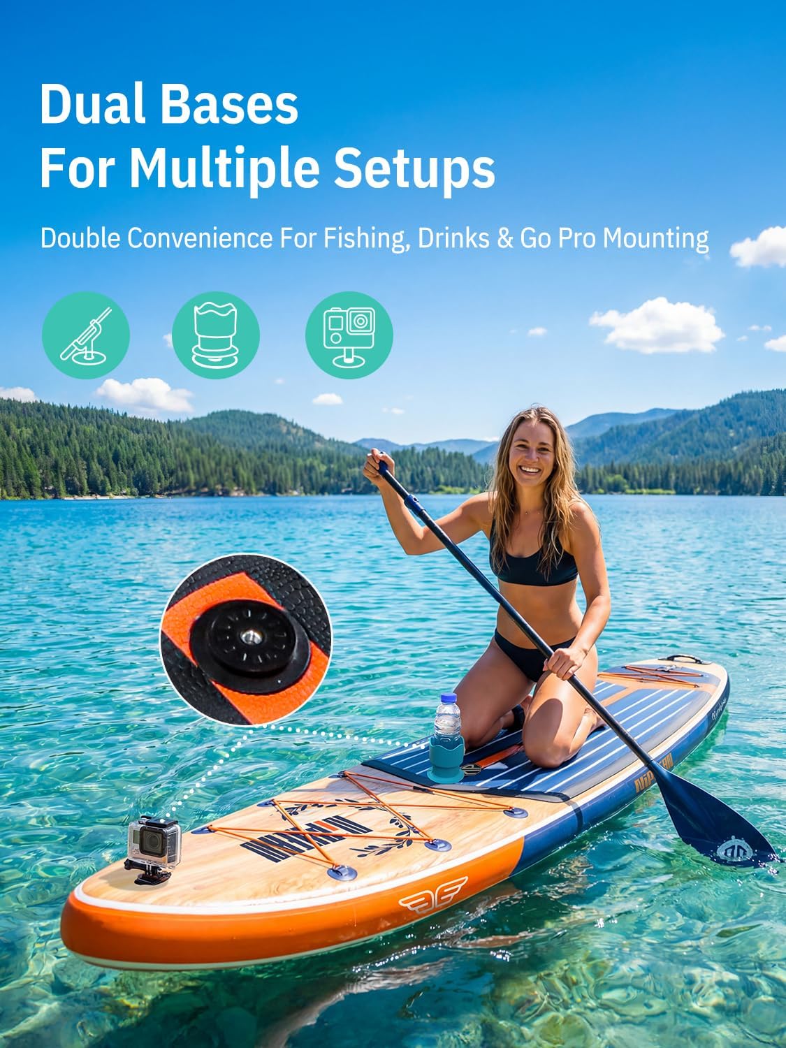 Niphean (Extra Large) Inflatable Paddle Board, SUP for 2+1 People/Family 500lbs Capacity Stand Up Paddle Board with SUP Accessories, StabilTrac Fin Non-Slip Paddleboard for Adults